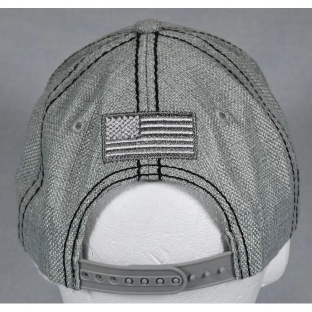 Light Gray American Flag Snapback Hat Adjustable Cap Patriotic